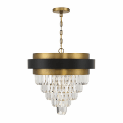 Savoy House Marquise 4-Light Chandelier - Matte Black w/Brass - 1-1669-4-143