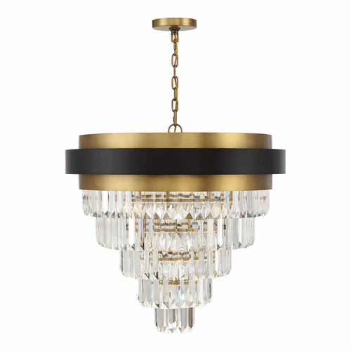 Savoy House Marquise 9-Light Chandelier - Matte Black w/Brass - 1-1668-9-143