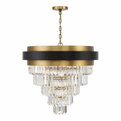 Savoy House Marquise 9-Light Chandelier - Matte Black w/Brass - 1-1668-9-143