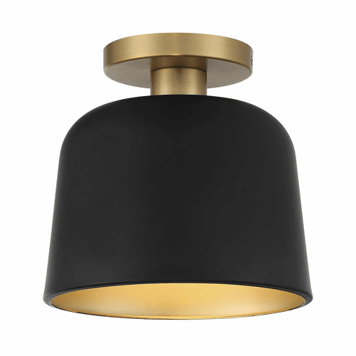Savoy House Meridian 1-Light Ceiling Light - Matte Black w/Brass - M60067MBKNB