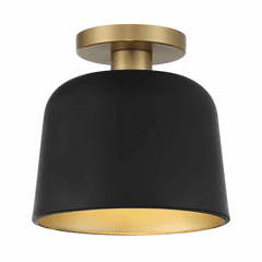 Savoy House Meridian 1-Light Ceiling Light - Matte Black w/Brass - M60067MBKNB