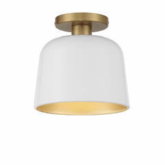 Savoy House Meridian 1-Light Ceiling Light - White w/Natural Brass - M60067WHNB