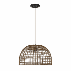 Savoy House Meridian 1 Light Pendant - Dark Rattan - M70105DR