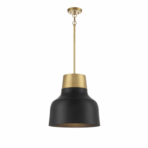 Savoy House Meridian 1-Light Pendant - Matte Black w/Brass - M70115MBKNB