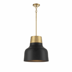 Savoy House Meridian 1-Light Pendant - Matte Black w/Brass - M70115MBKNB
