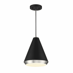 Savoy House Meridian 1-Light Pendant - Matte Black w/Nickel - M70122MBKPN