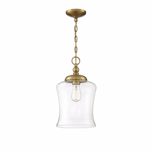 Savoy House Meridian 1 Light Pendant - Natural Brass - M70019NB