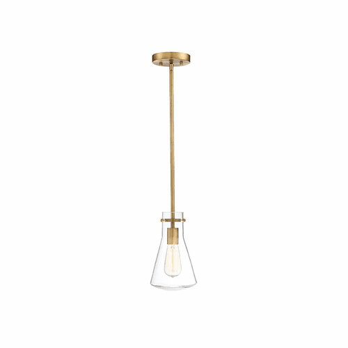 Savoy House Meridian 1 Light Pendant - Natural Brass - M70063NB