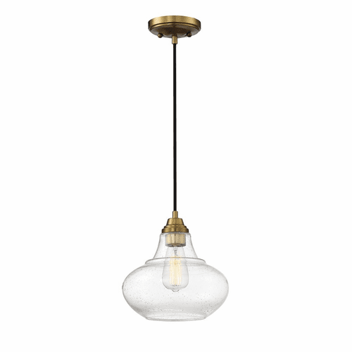 Savoy House Meridian 1 Light Pendant - Natural Brass - M70080NB