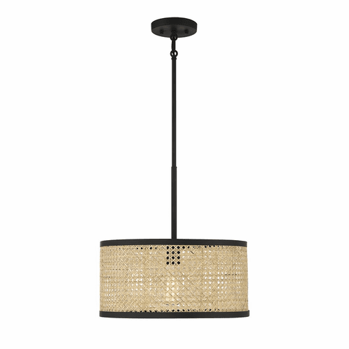 Savoy House Meridian 1-Light Pendant - Natural Cane w/Matte Black - M7018MBK