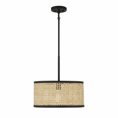 Savoy House Meridian 1-Light Pendant - Natural Cane w/Matte Black - M7018MBK