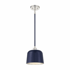 Savoy House Meridian 1-Light Pendant - Navy Blue w/Nickel - M70118NBLPN
