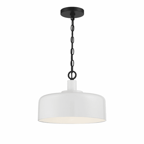 Savoy House Meridian 1 Light Pendant - White - M70103WHBK