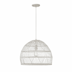 Savoy House Meridian 1 Light Pendant - White Rattan - M70106WR