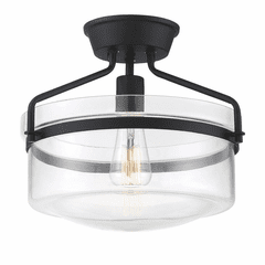 Savoy House Meridian 1 Light Semi-Flush - Matte Black - M60011MBK