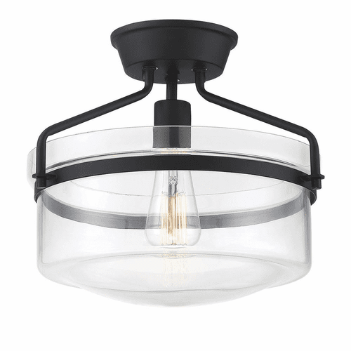 Savoy House Meridian 1 Light Semi-Flush - Matte Black - M60011MBK