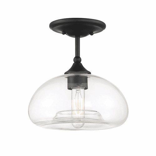 Savoy House Meridian 1 Light Semi-Flush - Matte Black - M60017MBK