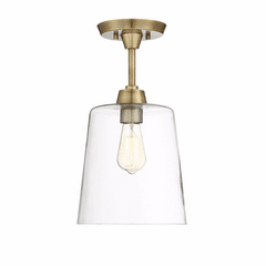 Savoy House Meridian 1 Light Semi-Flush - Natural Brass - M60010NB