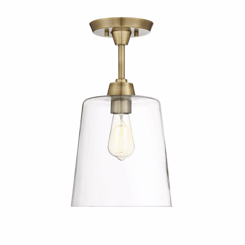 Savoy House Meridian 1 Light Semi-Flush - Natural Brass - M60010NB