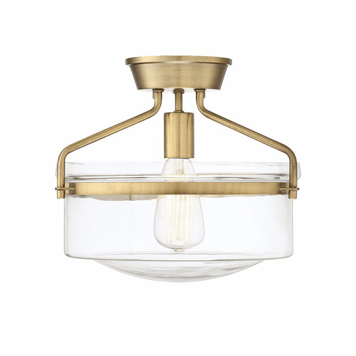 Savoy House Meridian 1 Light Semi-Flush - Natural Brass - M60011NB