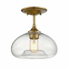 Savoy House Meridian 1 Light Semi-Flush - Natural Brass - M60017NB