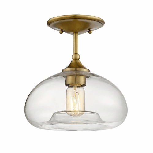 Savoy House Meridian 1 Light Semi-Flush - Natural Brass - M60017NB
