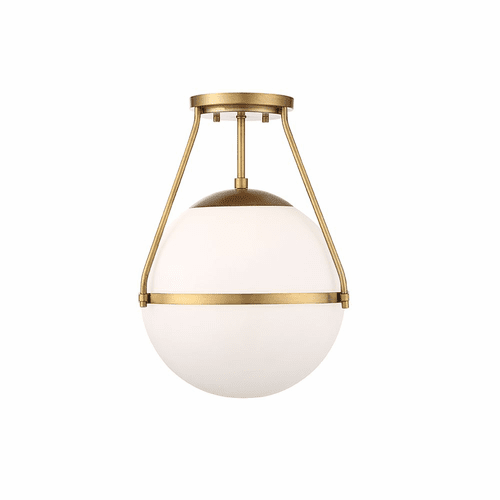 Savoy House Meridian 1 Light Semi-Flush - Natural Brass - M60054NB