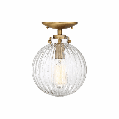 Savoy House Meridian 1 Light Semi-Flush - Natural Brass - M60056NB