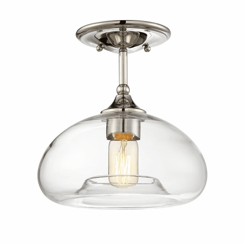 Savoy House Meridian 1 Light Semi-Flush - Polished Nickel - M60017PN