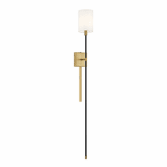 Savoy House Meridian 1-Light Wall Sconce - Black w/Natural Brass - M90069BNB