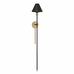 Savoy House Meridian 1-Light Wall Sconce - Black w/Natural Brass - M90070BNB