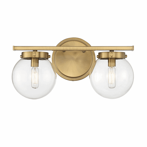 Savoy House Meridian 2 Light Bath Bar - Natural Brass - M80046NB