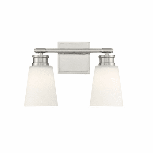 Savoy House Meridian 2-Light Bathroom Vanity Light - Brushed Nickel - M80054BN