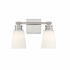Savoy House Meridian 2-Light Bathroom Vanity Light - Brushed Nickel - M80054BN