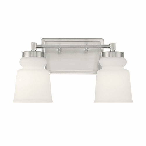 Savoy House Meridian 2-Light Bathroom Vanity Light - Brushed Nickel - M80057BN
