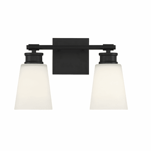 Savoy House Meridian 2-Light Bathroom Vanity Light - Matte Black - M80054MBK