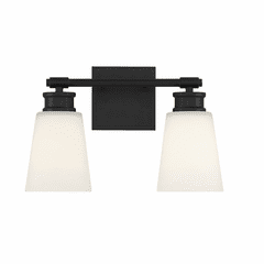 Savoy House Meridian 2-Light Bathroom Vanity Light - Matte Black - M80054MBK
