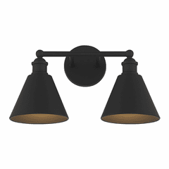 Savoy House Meridian 2-Light Bathroom Vanity Light - Matte Black - M80063MBK