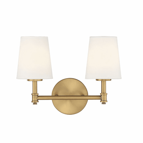 Savoy House Meridian 2-Light Bathroom Vanity Light - Natural Brass - M80050NB