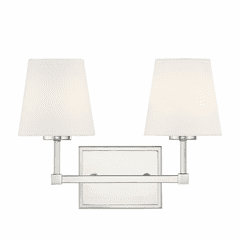 Savoy House Meridian 2-Light Bathroom Vanity Light - Nickel - M80052PN