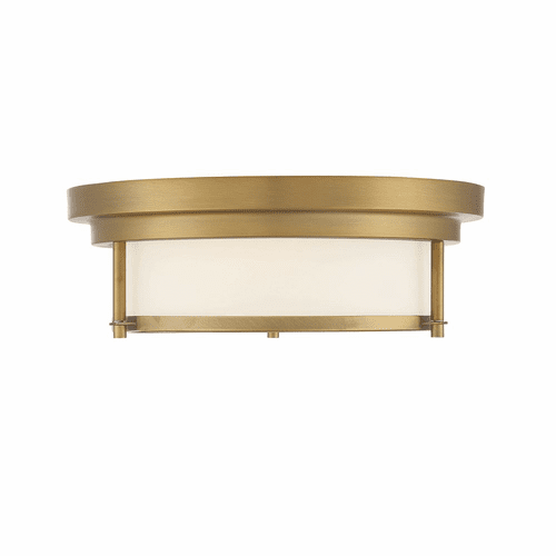 Savoy House Meridian 2 Light Flush Mount - Natural Brass - M60062NB