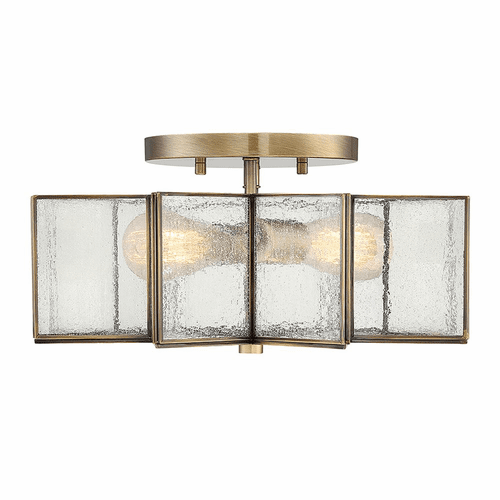 Savoy House Meridian 2 Light Semi-Flush - Natural Brass - M60004NB