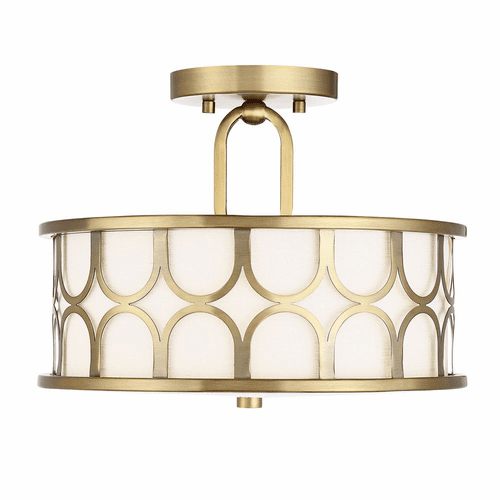 Savoy House Meridian 2 Light Semi-Flush - Natural Brass - M60015NB