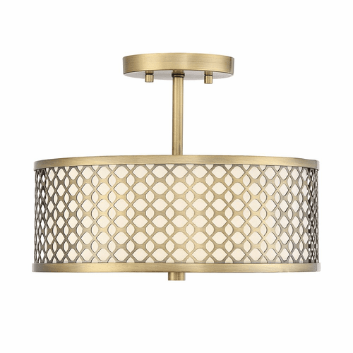 Savoy House Meridian 2 Light Semi-Flush - Natural Brass - M60016NB