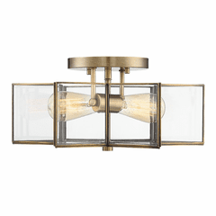 Savoy House Meridian 2 Light Semi-Flush - Natural Brass - M60021NB
