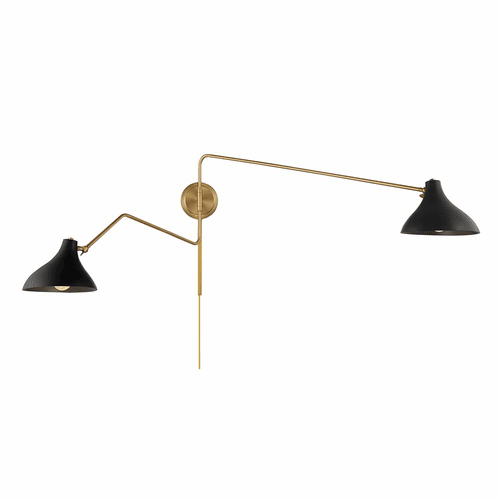 Savoy House Meridian 2-Light Wall Sconce - Matte Black w/Brass - M90088MBKNB