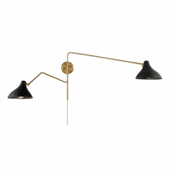 Savoy House Meridian 2-Light Wall Sconce - Matte Black w/Brass - M90088MBKNB