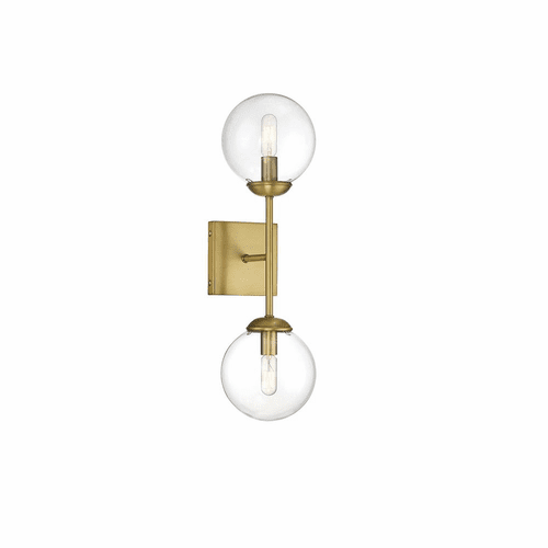 Savoy House Meridian 2 Light Wall Sconce - Natural Brass - M90001NB
