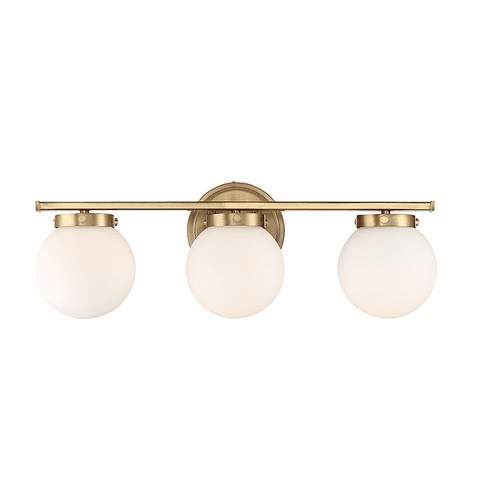 Savoy House Meridian 3 Light Bath Bar - Natural Brass - M80023NB