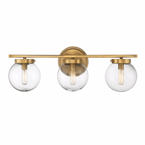 Savoy House Meridian 3 Light Bath Bar - Natural Brass - M80024NB